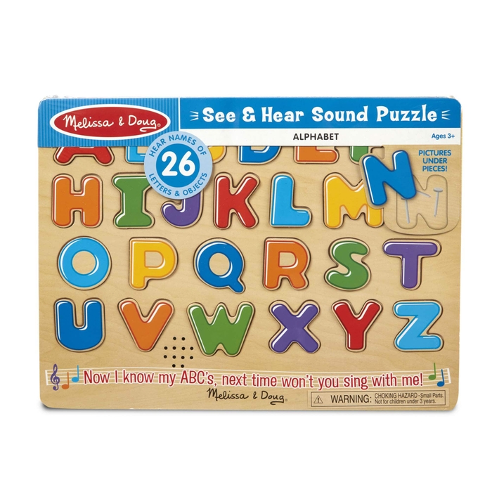 音が鳴る 木製はめこみパズル アルファベット(Melissa&Doug)