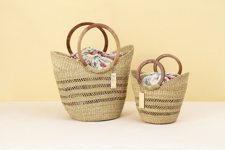 made in ガーナ オリジナルかごバッグ(1)