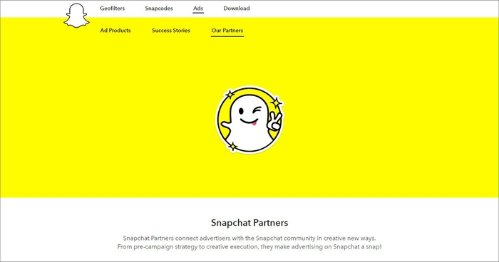 「Snapchat Partners」公式ページ