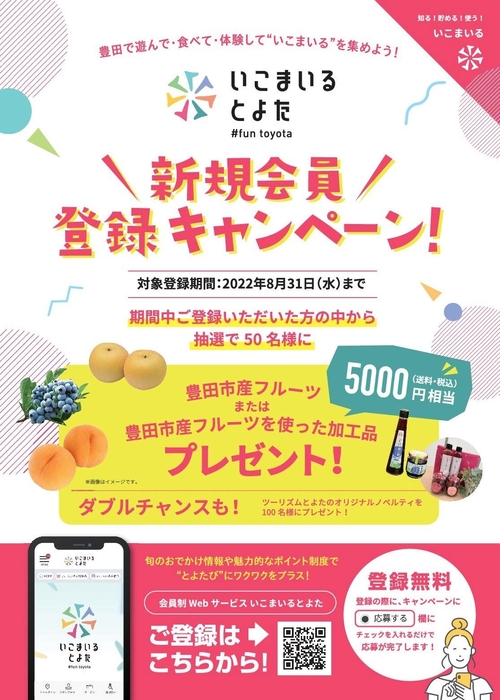 会員制Webサービス『いこまいる とよた』キャンペーン 1