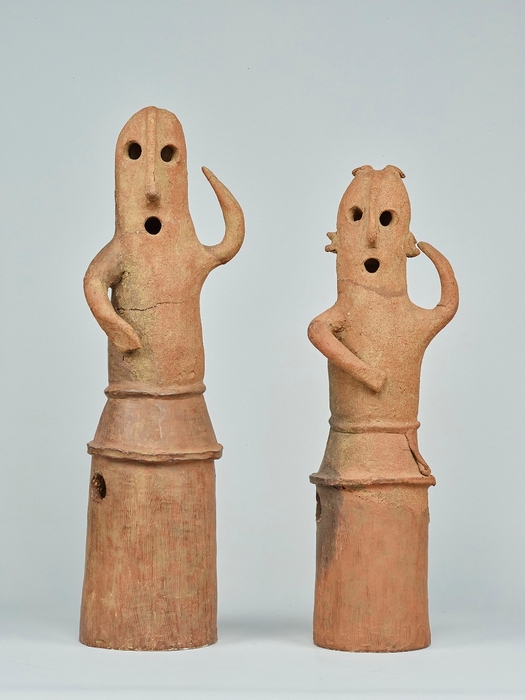 埴輪 踊る人々 埼玉県熊谷市 野原古墳出土 古墳時代・6世紀 (画像は修理前のもの)