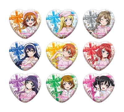 ハート缶バッジ(μ's girly pink) (全9種・ランダム) 550円(税込)