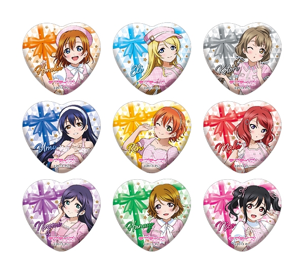 ハート缶バッジ(μ's girly pink) (全9種・ランダム) 550円(税込)