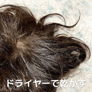 ドライヤーで乾燥