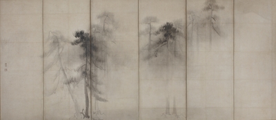 国宝 松林図屏風(左隻)