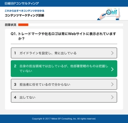 コンテンツマーケティングの課題解決を支援するオンラインツール 「コンテンツマーケティング診断」を2月13日に提供開始　 マーケティング・テクノロジーフェア2018の 当社ブースではコンサルタントが対面で実施