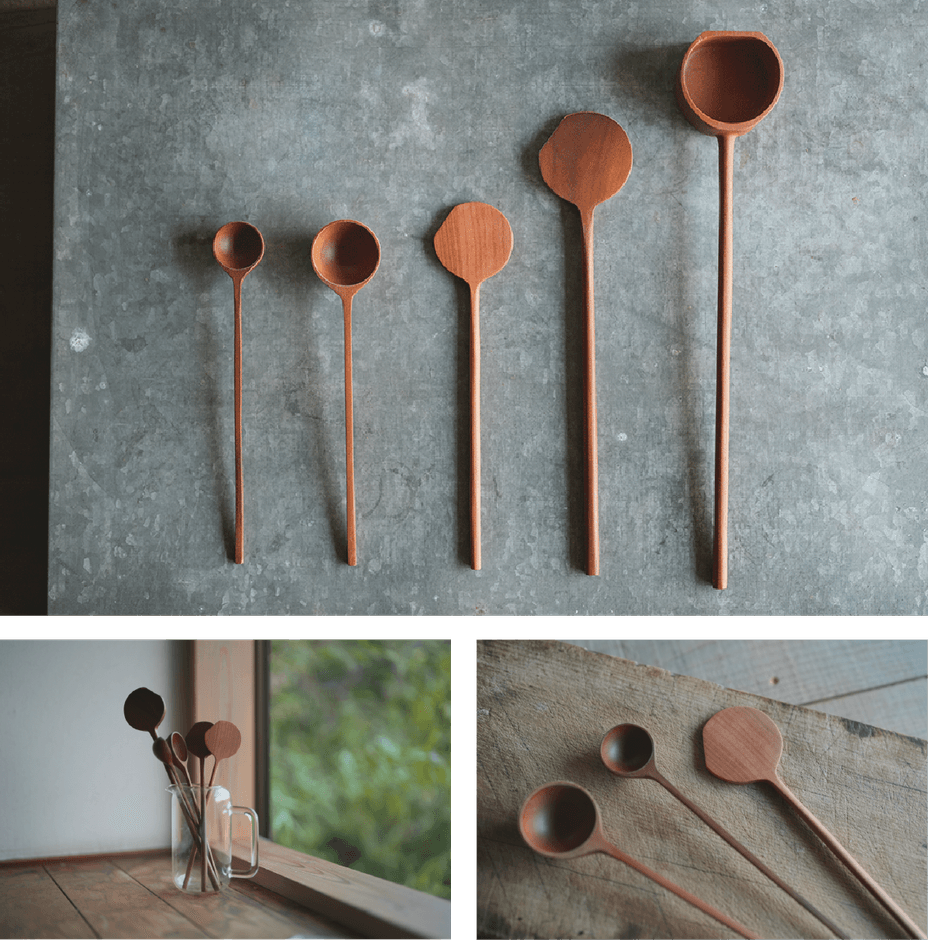 ひとつひとつ手作りで、木目や色目が異なる