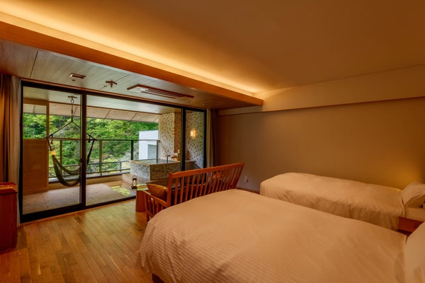 【4F露天風呂付デラックスツイン40㎡+テラス12㎡(6室)】