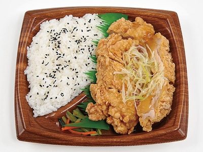 しゃきしゃきネギで食べる油淋鶏弁当
