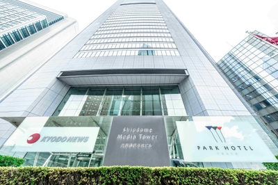会場外観：共同通信社本社ビル・汐留メディアタワー
