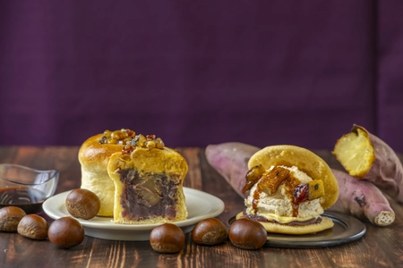 累計販売個数130万個突破！「熱海ばたーあんパン」より 【秋/第2弾】11/1(土)新登場！深まる秋をたのしむ特別な味わい　 熱海ばたーあんの芋と栗を香ばしいカラメルが引き立てる限定商品