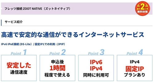 NTT東日本・西日本提供のホームゲートウェイに対応した 「ZOOT NATIVE ホームゲートウェイオプション」提供開始