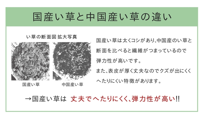 純国産と中国産い草の比較