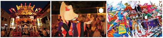 毛馬内盆踊り・花輪ばやし・西馬音内（秋田県）・新庄宵祭り（山形県）