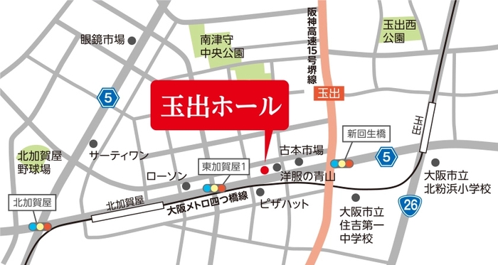 玉出ホール 近隣地図