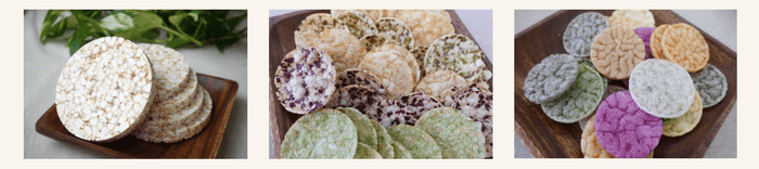 商品ラインアップ 左から「オン・ザ・玄米」、「デコまめ」、「ベジまんま」