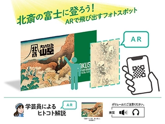 すみだ北斎美術館で開催の企画展「北斎 大いなる山岳」で 「北斎の富士に登ろう！ARで飛び出すフォトスポット」が登場