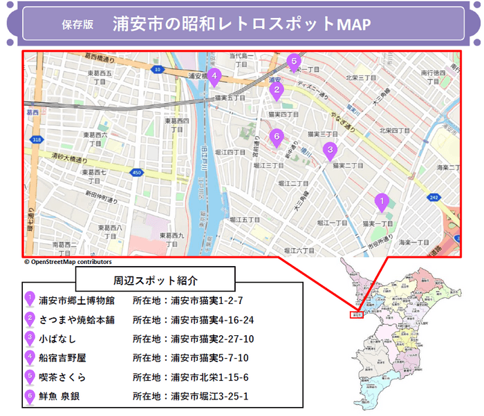 浦安市の昭和レトロスポットMAP