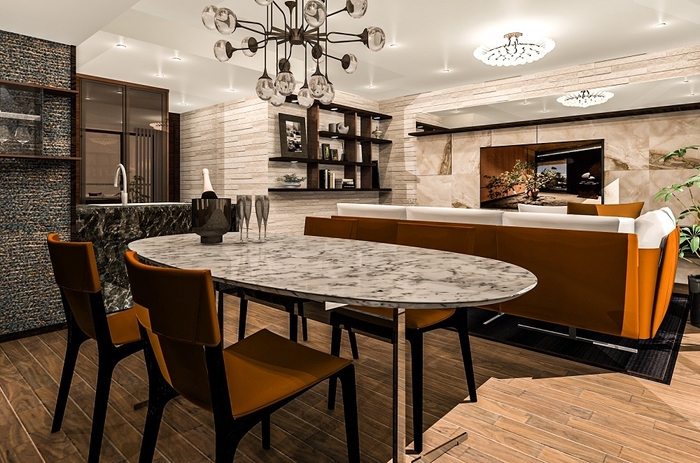 【コーディネート事例】モデルルームのような華やかなパーティールーム