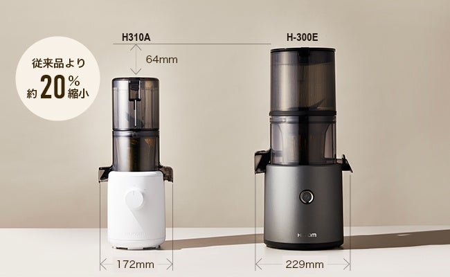 従来品より約20%コンパクトに
