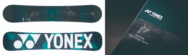 デッキ面に直筆サインやメッセージ、ソール面に特大YONEXロゴがプリントされたUSオープン優勝の戸塚優斗スペシャルモデル「REV YTS(Yuto Totsuka Special)」