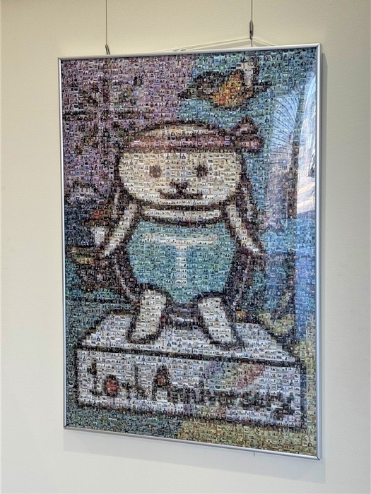 完成した「とりかめくん」モザイクアート