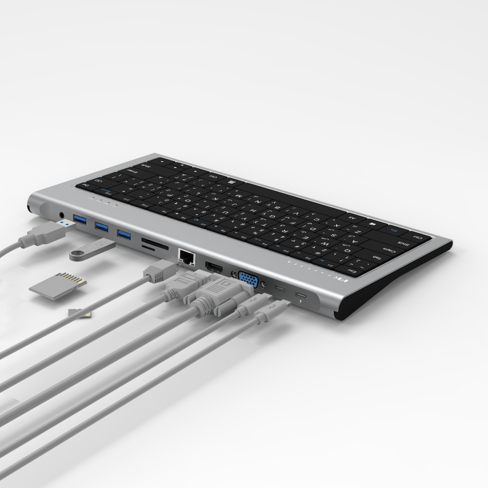 11-in-1 USB-C Keyboard Hub 使用例