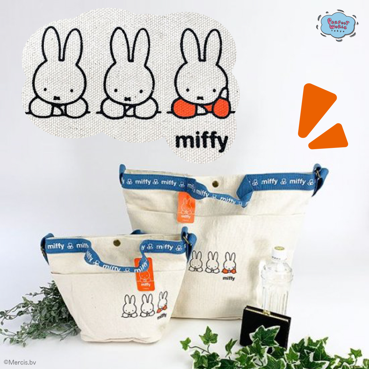 かーわいい!2WAYバッグが登場♪ミッフィー×帆布のバッグが2サイズで。どちらのサイズも絶妙です。