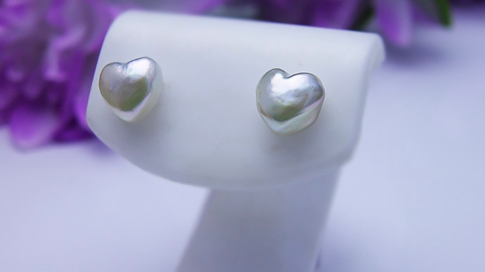 あこやハート真珠ピアス 