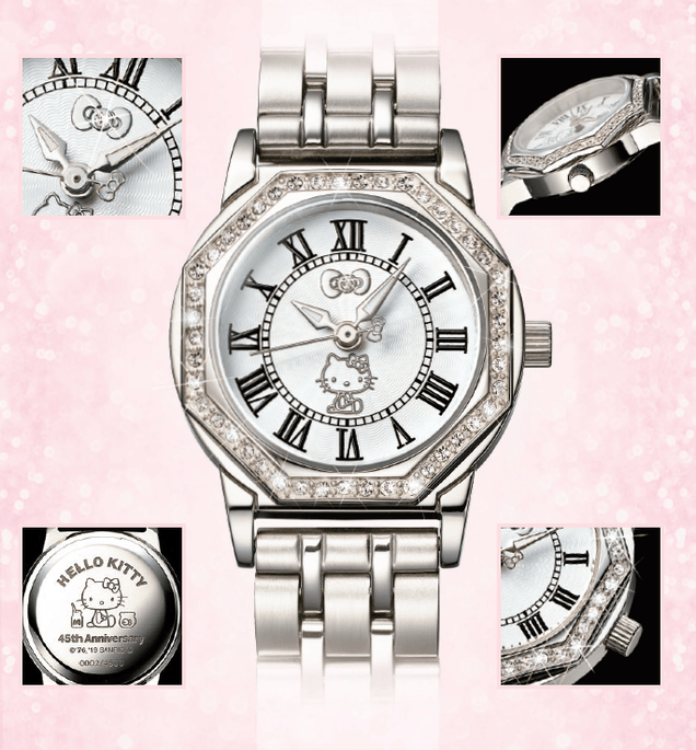 ハローキティ誕生45周年記念 スワロフスキー（R)・クリスタルが 45石