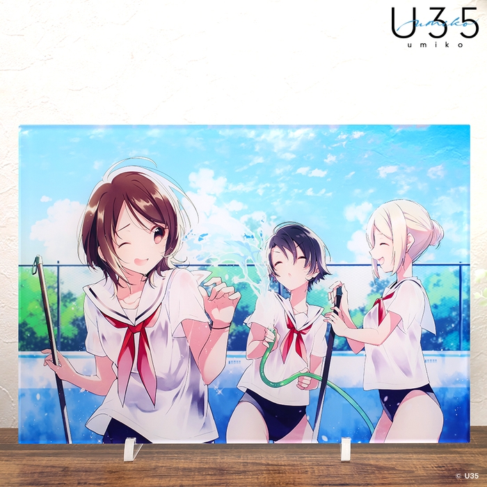 アクリルアート(クリアタイプ)「プール掃除」