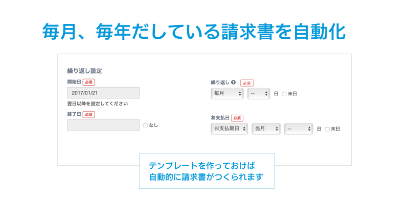 毎月、毎年だしている請求書を自動化