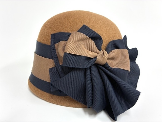 帽子(モカ×リボン)