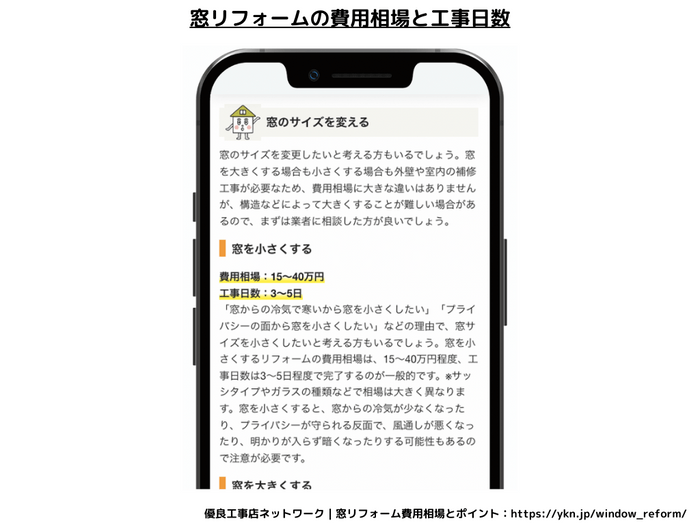 窓リフォームの費用相場と工事日数