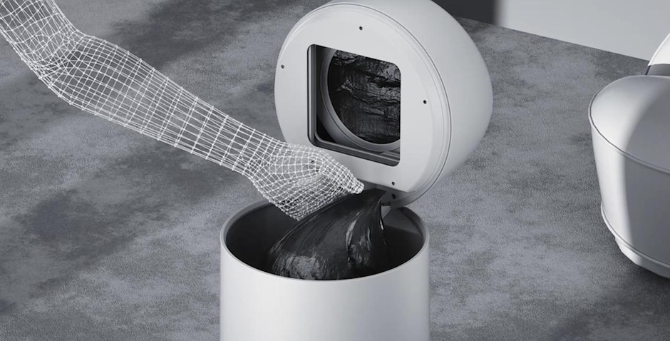 密封されたゴミ袋を取り出す