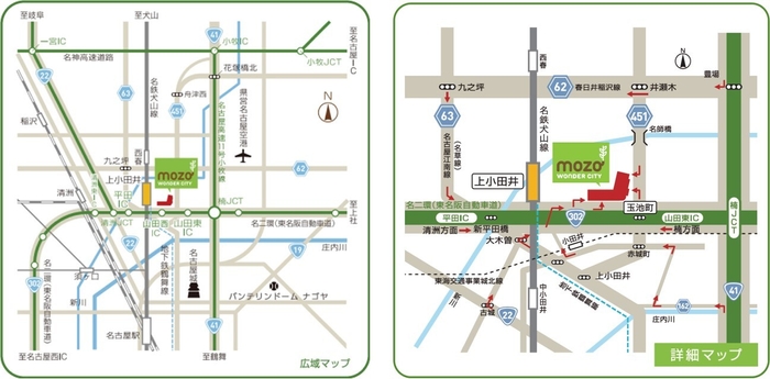 mozoワンダーシティ　位置図