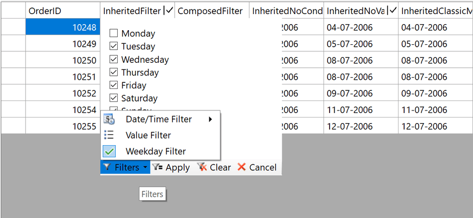 カスタムフィルタの強化(FlexGrid for WinForms)