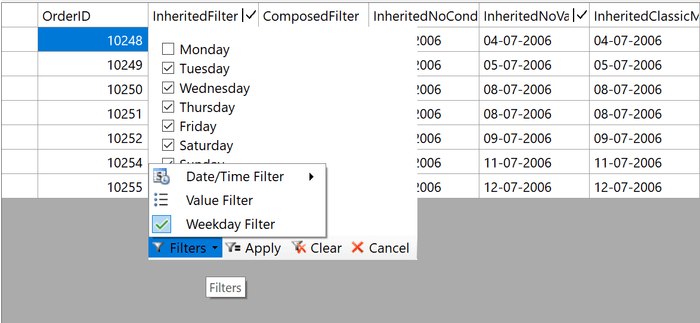 カスタムフィルタの強化(FlexGrid for WinForms)