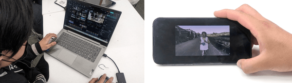 近畿大学高等専門学校総合システム工学科都市環境コース(建築系)の学生による動画の制作状況