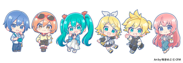 咲牙めぶ氏によるミニキャライラスト