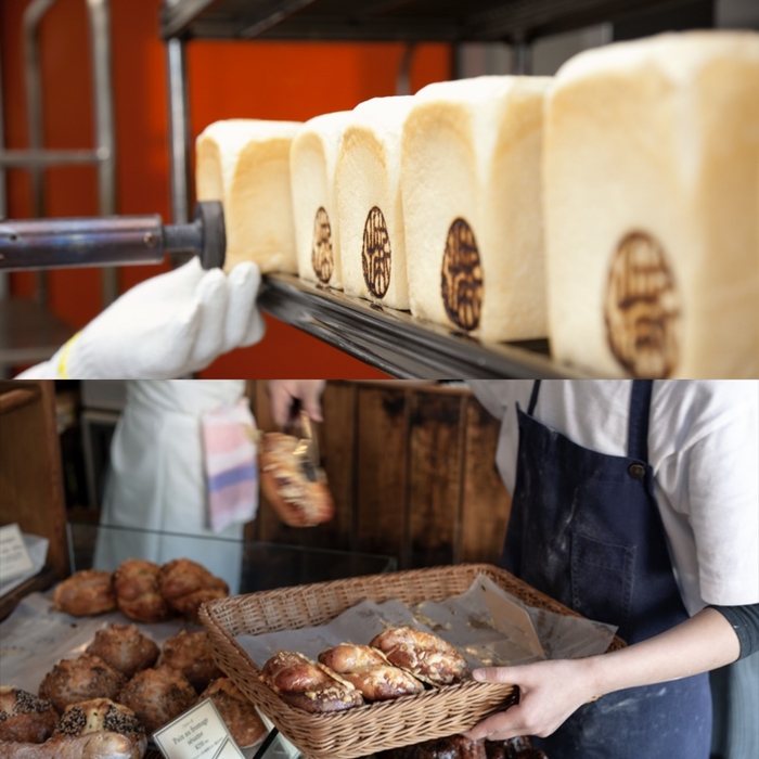 (上)新出製パン所 (下)ひらみぱん