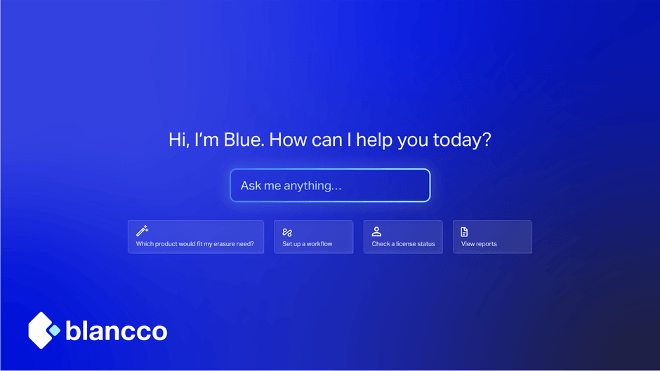 Blancco Blue - トップ画面