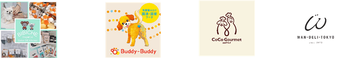 左から) BIBICHE、Buddy-Buddy、CoCo Gourmet、WAN-DELI-TOKYO