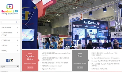 国際展示会 「ベトナム国際放送・AVショー：2018年」(EXPORUM Inc.主催）の出展お申込み受付開始
