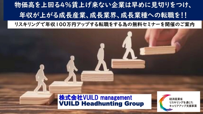 物価高を上回る4％賃上げ出来ない企業は早めに見切りをつけ、 年収が上がる成長産業、成長業界、成長業種への転職を！！