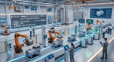 図. 新エネルギー車電動ドライブシステム用スマート製造ラインの製品画像