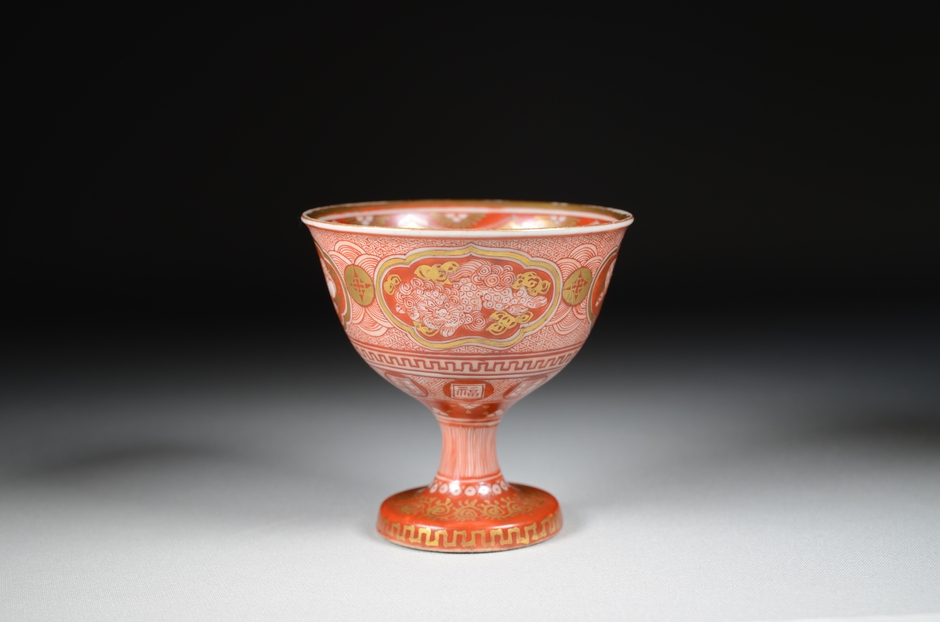 (9)宮本屋窯≪王子喬図馬上杯≫江戸時代後期(19世紀) 個人蔵